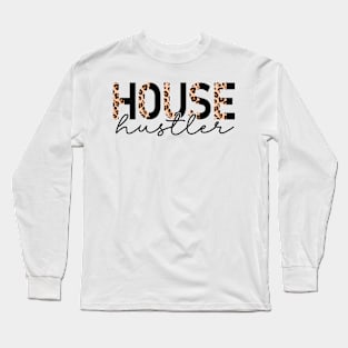 House Hustler Cute Real Estate Agent Leopard Print Realtor Long Sleeve T-Shirt